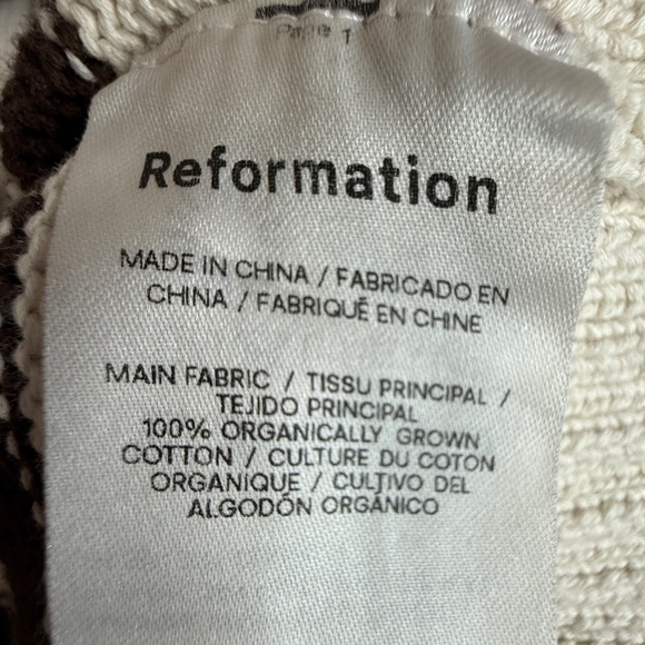 Reformation Francesco Rugby Collar Cropped Organic Cotton Sweater S - Picture 13 of 15